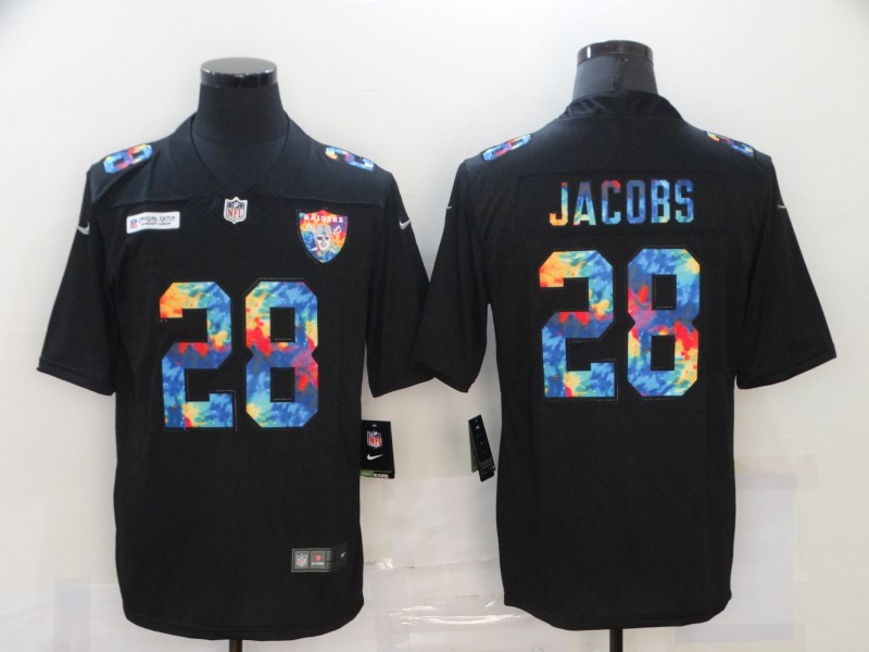 Men's Las Vegas Raiders #28 Josh Jacobs Black NFL 2020 Crucial Catch Limited Stitched Jersey